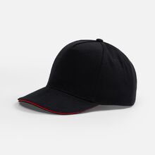 Бейсболка Classic 2.0, черная с красным кантом