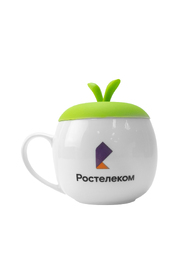 Нанесение логотипа на белую кружку деколью