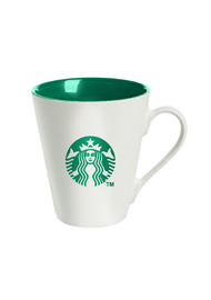 Нанесение логотипа на белую кружку Starbucks