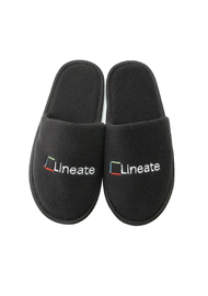 Тапочки черные с вышитым логотипом Lineate