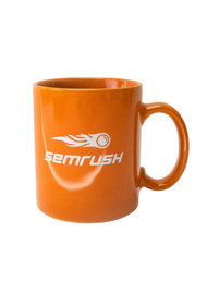 Оранжевая кружка с нанесением логотипа Semrush