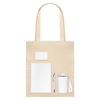 Подарочный набор Велком Пак (Welcome Pack), белый (термокружка, ежедневник, ручка, ЗУ, шоппер)