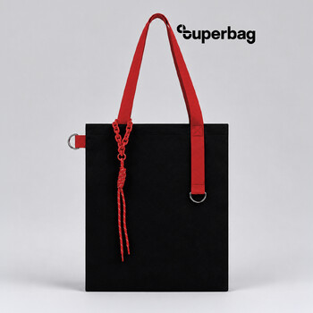 Набор Superbag Red accent: шоппер с обвесом (чёрный с красным)
