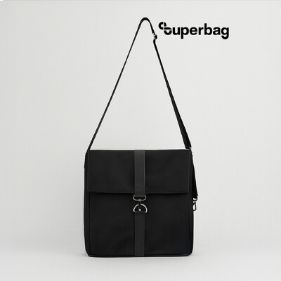 Шоппер Superbag Companion, с тремя отделениями, боковым креплением (карабин) и карманом (черный)