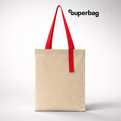 Шоппер Superbag Light, с внутренним креплением (полукольцо) (неокрашенный с красным)